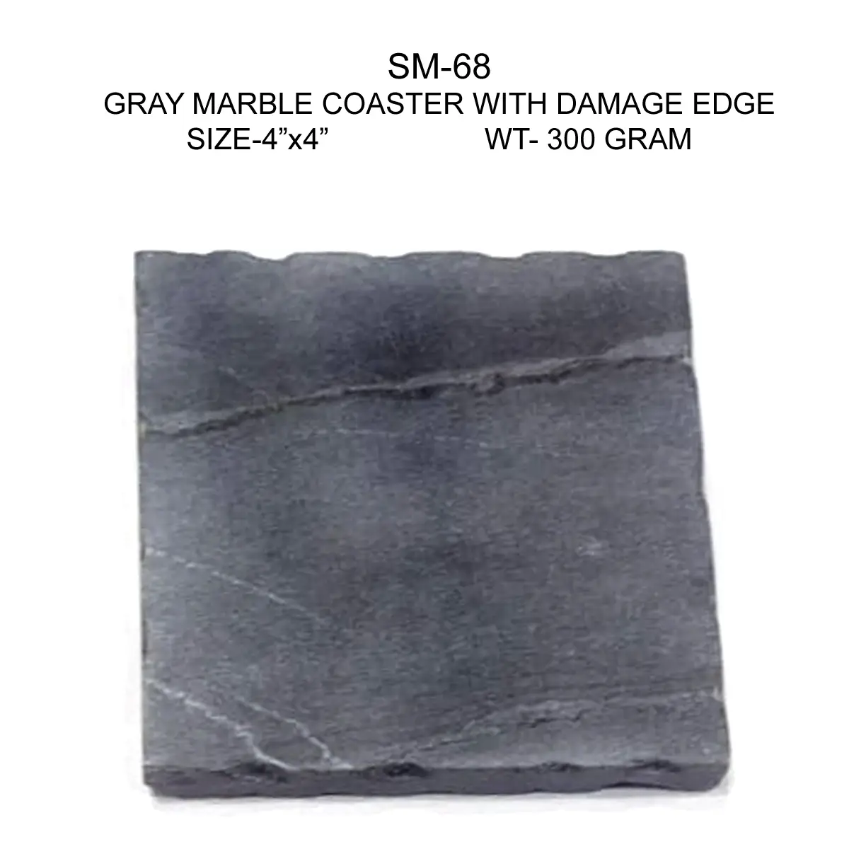 GRAY MARBLE COASTER WITH DAMAGE EDGE